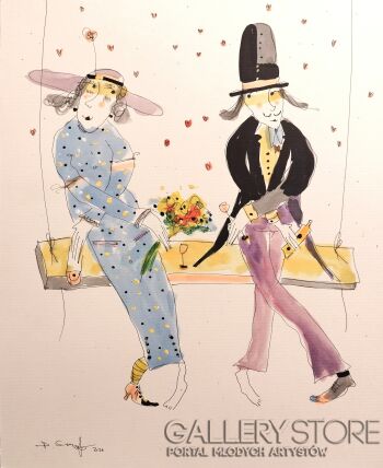 Dariusz Grajek-Huśtawka zakochanych...-Malarstwo