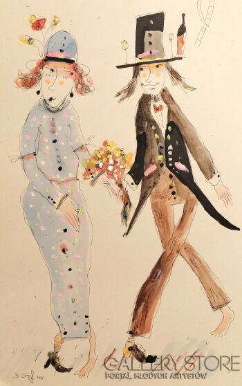 Dariusz Grajek-Kwiaty i zakochani...-Malarstwo