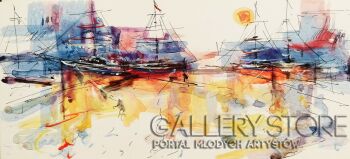 Dariusz Grajek-Portowe klimaty. Tryptyk 3 prac!-Malarstwo