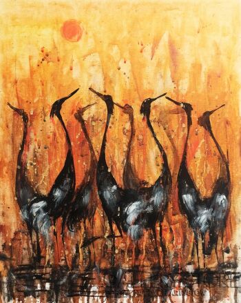 Dariusz Grajek-Ptaki w słoneczne popołudnie...-Malarstwo