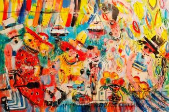 Dariusz Grajek-Śniadanie wioślarzy....-Malarstwo