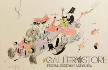 Dariusz Grajek-Szalony automobil....-Malarstwo