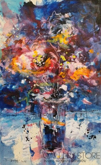 Dariusz Grajek-Wazon z kwitami...-Malarstwo