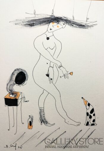 Dariusz Grajek-Wenus i piesek....-Malarstwo