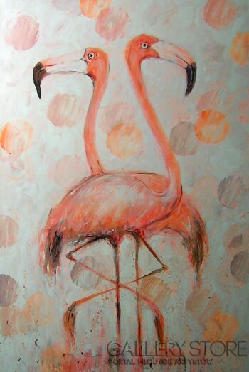 Dariusz Grajek-Zakochane flamingi.....-Akryl