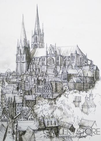 Dawid Masionek-Notre Dame Chartres (w oprawie)-Rysunek