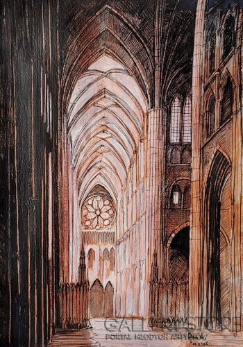 Dawid Masionek-Wnętrze katedry Amiens-Rysunek