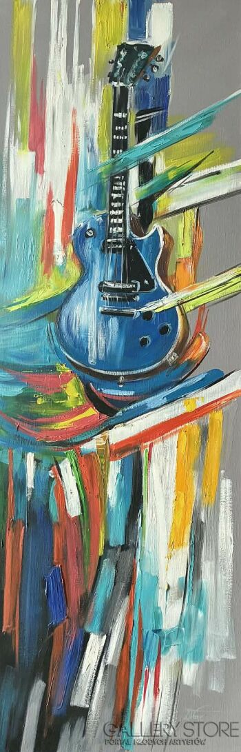 Dorota Łaz-Abstrakcja z gitarą-Malarstwo
