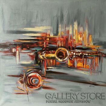 Dorota Łaz-Abstrakcja z saksofonem 4-Malarstwo