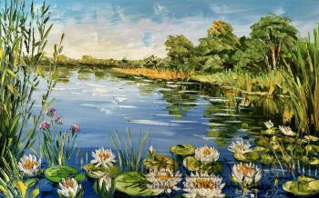 Dorota Łaz-Białe nenufary-Malarstwo