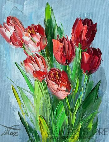 Dorota Łaz-Czerwone tulipany-Malarstwo