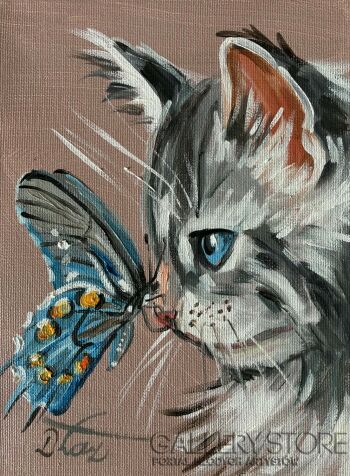 Dorota Łaz-Kotek z motylem-Malarstwo