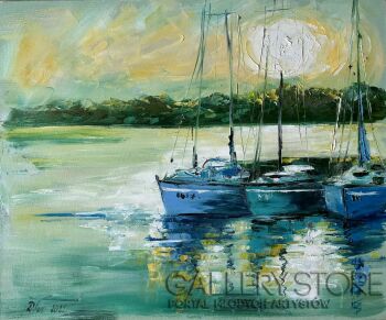 Dorota Łaz-Niebieskie żaglówki-Malarstwo