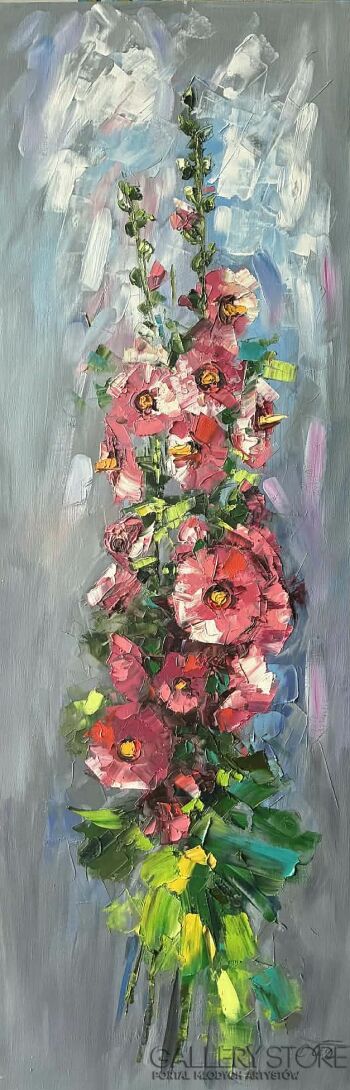 Dorota Łaz-Różowe malwy-Malarstwo