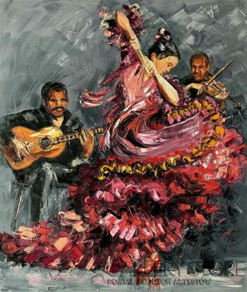 Dorota Łaz-Taniec flamenco-Malarstwo