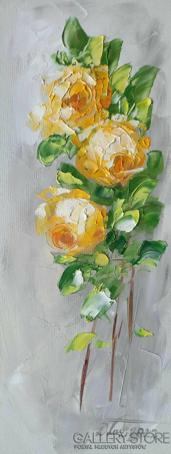 Dorota Łaz-Żółte róże-Malarstwo