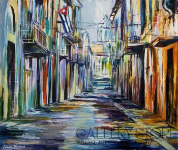 Edward Karczmarski-Hawana XXXI malownicza uliczka-Malarstwo