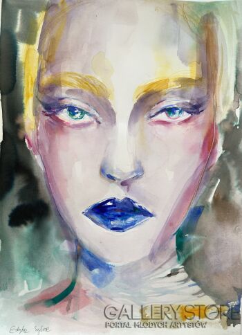 Edyta Sylvia-Blue Lips-Malarstwo