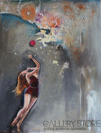 Eliza Kleczewska-W deszczu kwiatów-Olej