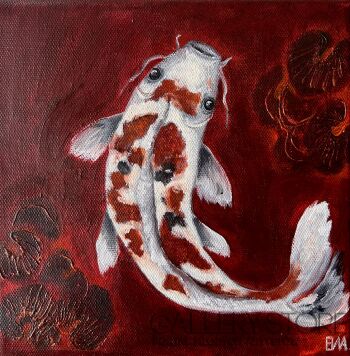 Ewa Grzegorczyk-Z cyklu "Karpie Koi" "Szczęśliwa Ryba Koi II"-Malarstwo