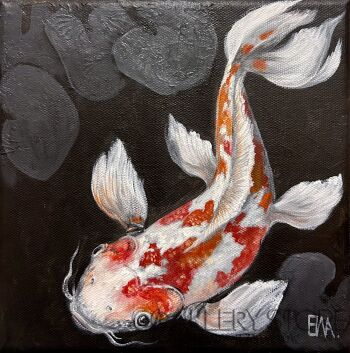 Ewa Grzegorczyk-Z cyklu "Karpie Koi" "Szczęśliwa Ryba Koi"-Malarstwo