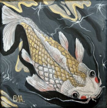 Ewa Grzegorczyk-Złoty Karp Koi Kigoi-Malarstwo