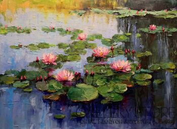 Ewa Krzymińska-Lilie wodne-Malarstwo