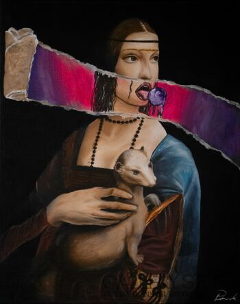 Gabriela Płuciennik-Dama z lizakiem-Malarstwo