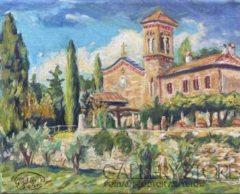 Grzegorz Wójcik-KOŚCÓŁ SAN MINIATO W TOSKANII  -Malarstwo