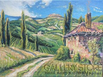 Grzegorz Wójcik-Wioska w Toskanii-Malarstwo