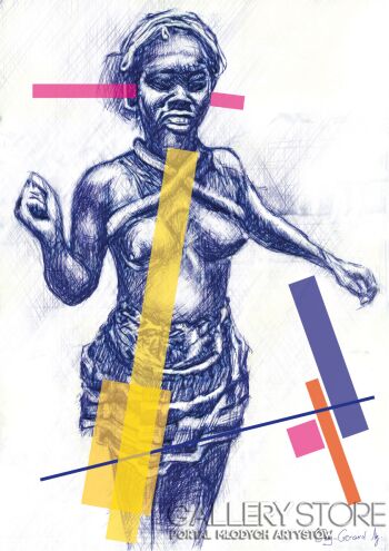 Guy-Gerard Ngono-Pierwsze taniec-Technika mieszana