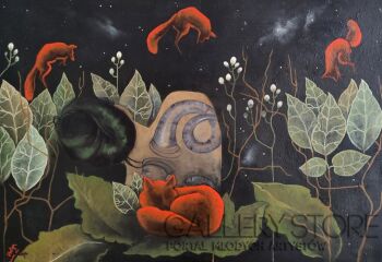 Helga Nagy-Dreamy foxes-Malarstwo