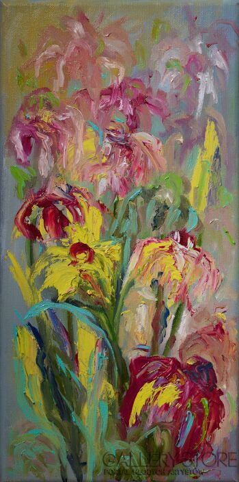 Ilona Milewska-Kwiaty w ogrodzie1-Malarstwo