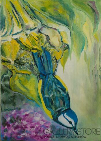 Ilona Milewska-Ptak na słoneczniku-Malarstwo