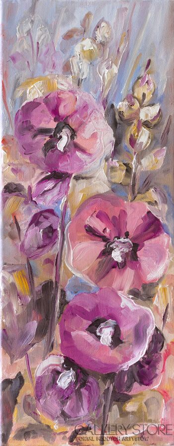 Ilona Milewska-Różowe malwy-Malarstwo