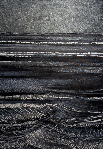 Iwona Greczka-"Nokturn w granatach i srebrze"-Malarstwo