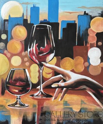 IWONA OSTASZEWSKA-Drink w Nowym Jorku-Malarstwo