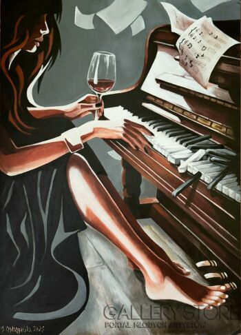 IWONA OSTASZEWSKA-Upojona dźwiękiem-Malarstwo