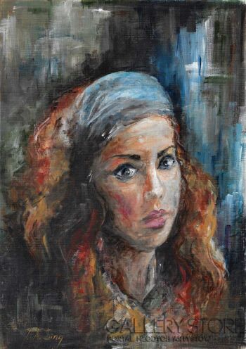 J. Aurelia Sikiewicz-Wojtaszek-Portrait of a woman-Akryl