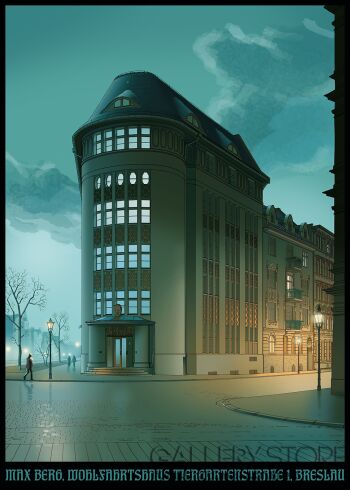 Jan Jerzmański-łaźnia Max Berg-Grafiki i plakaty