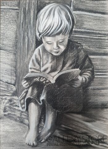 Jan Kasendra-"Mały czytelnik"-Malarstwo