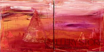 Joanna Janowicz -SARDINIA SUNSET : dyptyk 3D-Akryl