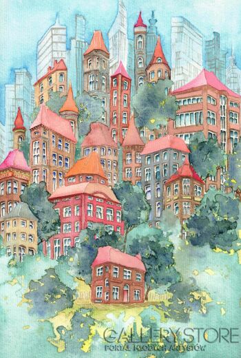 Joanna Rzeźnik-Mały domek pod miastem-Malarstwo