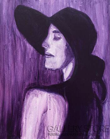Julia Materzok-Lady in Violet -Malarstwo