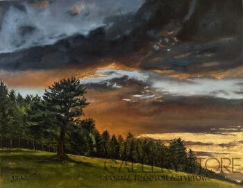 Justyna Kotula-"Zachód nad polaną"-Malarstwo