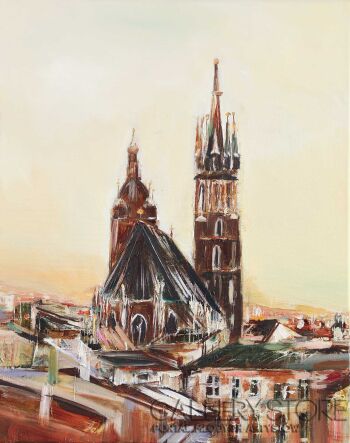 Kraków - widok na kościół Mariacki