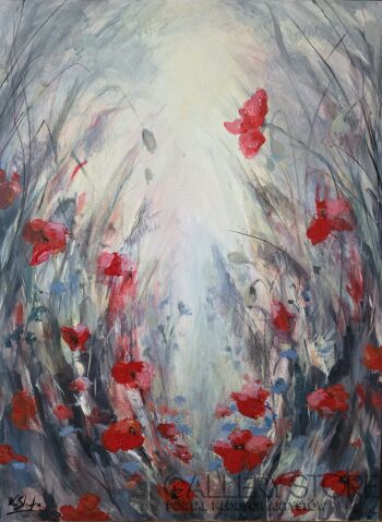 Katarzyna Śliwka-Wśród maków-Malarstwo