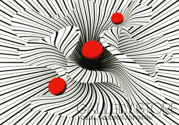 OPTICAL ART WITH A RED BALL 012