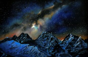 Kazimierz Pańszczyk-Droga mleczna nad Tatrami-Malarstwo