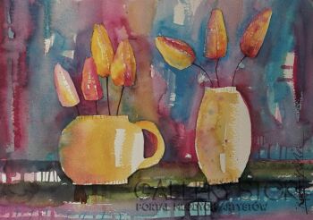 Klaudia Pawelec-Gliklich Pracownia Aquarelle-Dwa wazony -Malarstwo